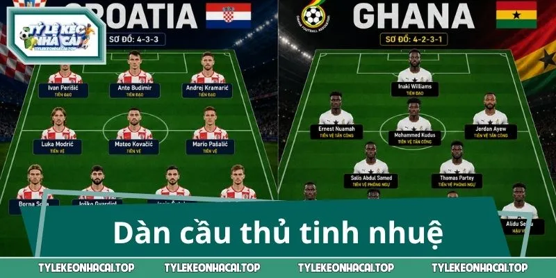 Croatia và Ghana và dàn cầu thủ tinh nhuệ